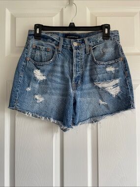 Aeropostale Distressed Denim Jean Shorts - Light Blue